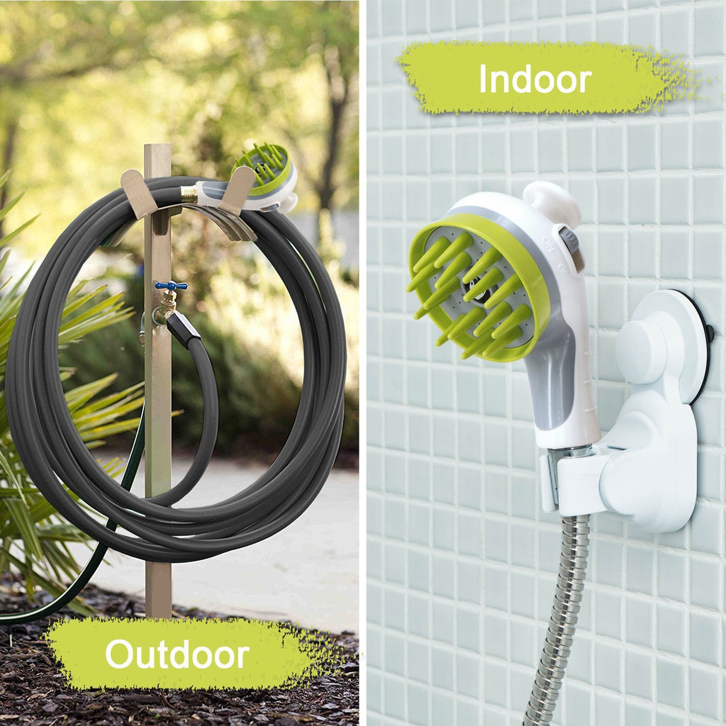 White Ultimate Pet Bathing Showerhead - Dog-Friendly Pressure-Boost Spray with Foamer