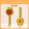 2 Pcs Yellow Pet Self-Cleaning Slicker Brush for Cats and Dogs - Rabbit Ear Design with Stainless Steel Needles and ABS Handle - Gentle Deshedding and Massage Tool for Long Hair Breeds
